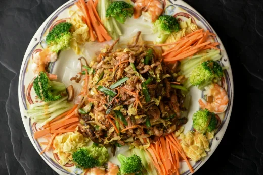 Mandarin cold plate with shrimp, pork and glass noodles at North China, Houston
